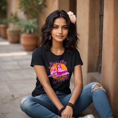 ROLLER SKATING - Unisex Round Neck Regular Fit 100% Combed Cotton Half Sleeve T-Shirt - Mojilo Mart