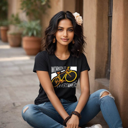 WORKOUT EVERYWHERE - Unisex Round Neck Regular Fit 100% Combed Cotton Half Sleeve T-Shirt - Mojilo Mart