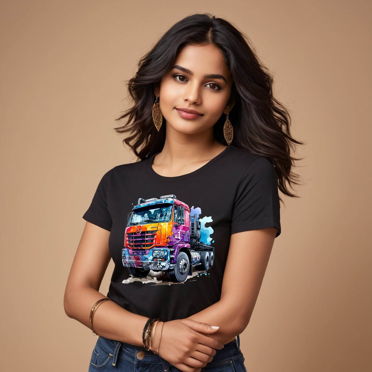 4 in 1 Truck - Unisex Round Neck Regular Fit 100% Combed Cotton Half Sleeve T-Shirt - Mojilo Mart