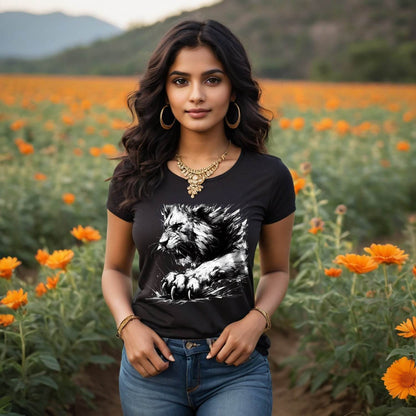 Roaring Lion - Unisex Round Neck Regular Fit 100% Combed Cotton Half Sleeve T-Shirt - Mojilo Mart