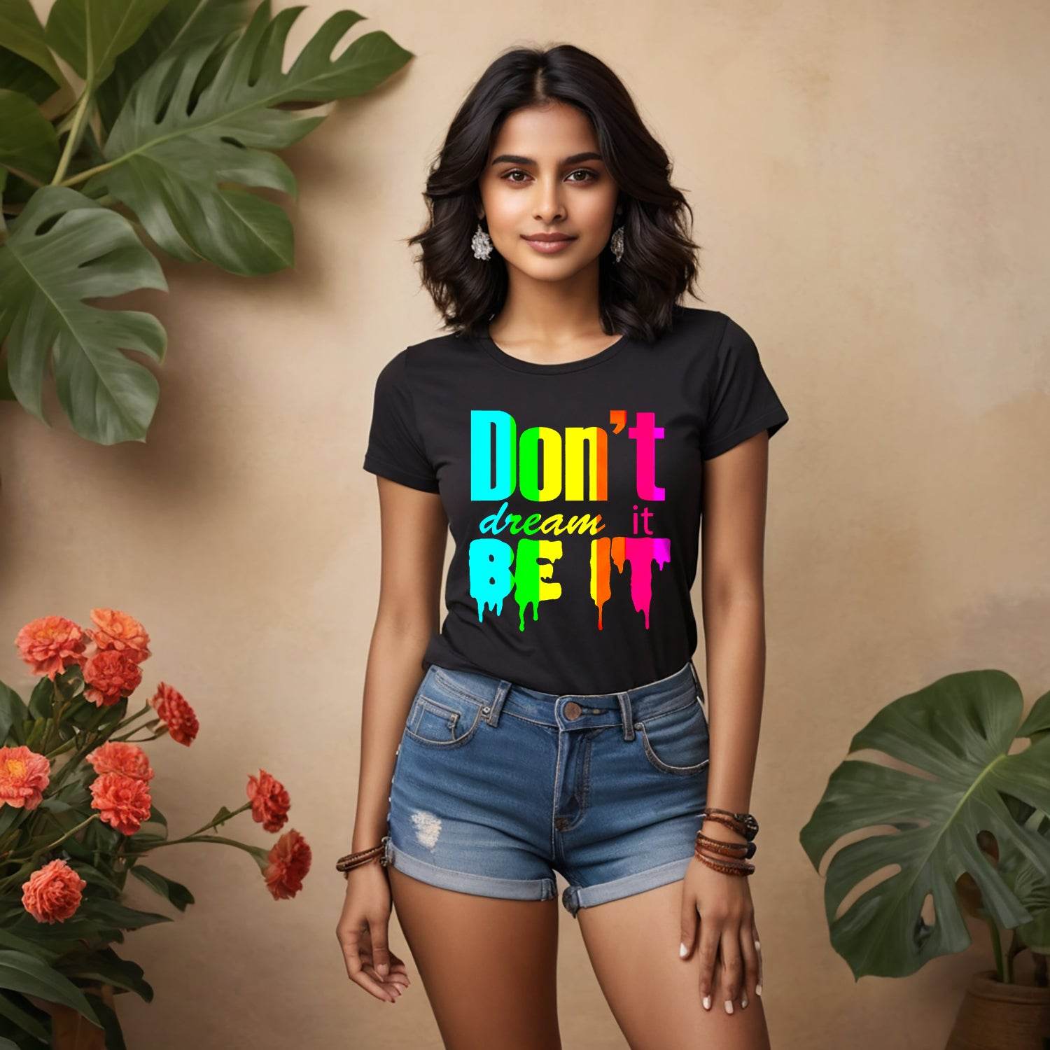 Don't dream it BE IT - Unisex Round Neck Regular Fit 100% Combed Cotton Half Sleeve T-Shirt - Mojilo Mart