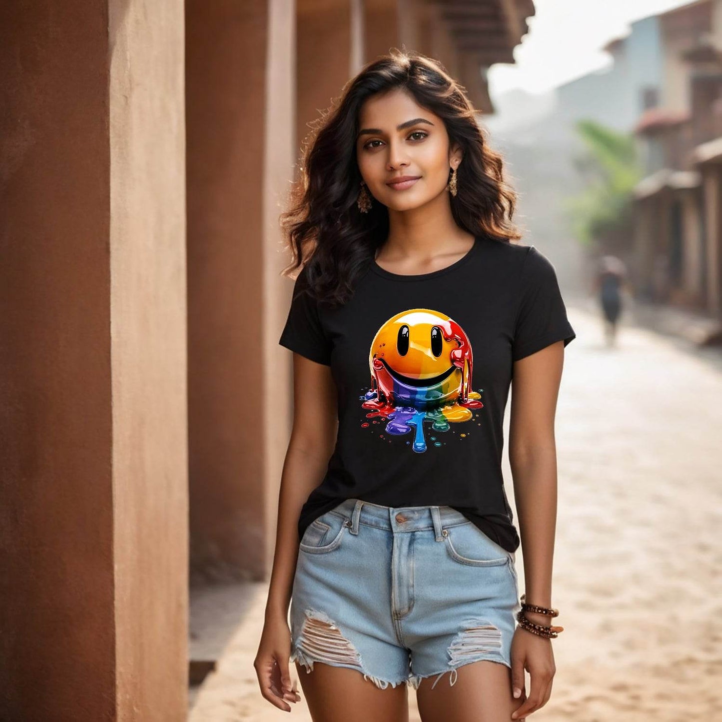 Lips and emoji - Unisex Round Neck Regular Fit 100% Combed Cotton Half Sleeve T-Shirt - Mojilo Mart