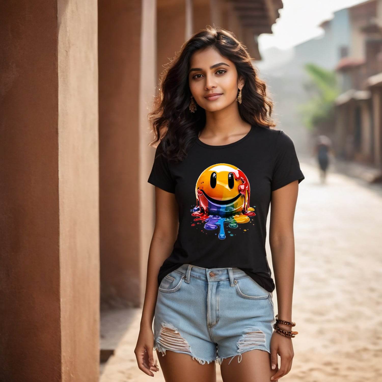 Lips and emoji - Unisex Round Neck Regular Fit 100% Combed Cotton Half Sleeve T-Shirt - Mojilo Mart