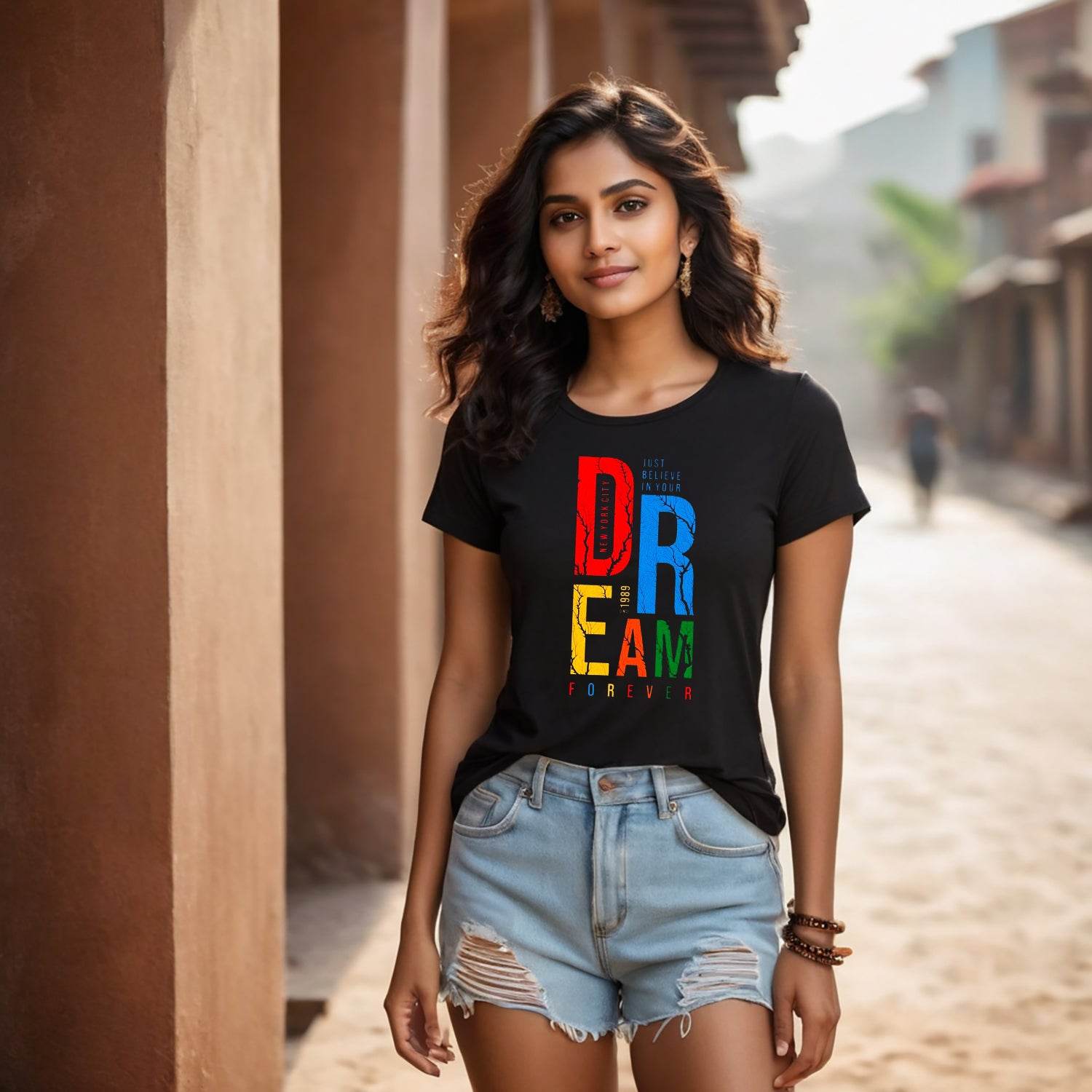 JUST BELIVE IN YOUR DR EAM 1989 FOREVER - Unisex Round Neck Regular Fit 100% Combed Cotton Half Sleeve T-Shirt - Mojilo Mart