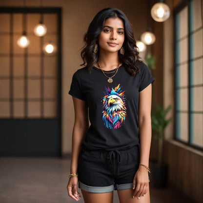 Colorfull Eagle Graphic - Unisex Round Neck Regular Fit 100% Combed Cotton Half Sleeve T-Shirt - Mojilo Mart