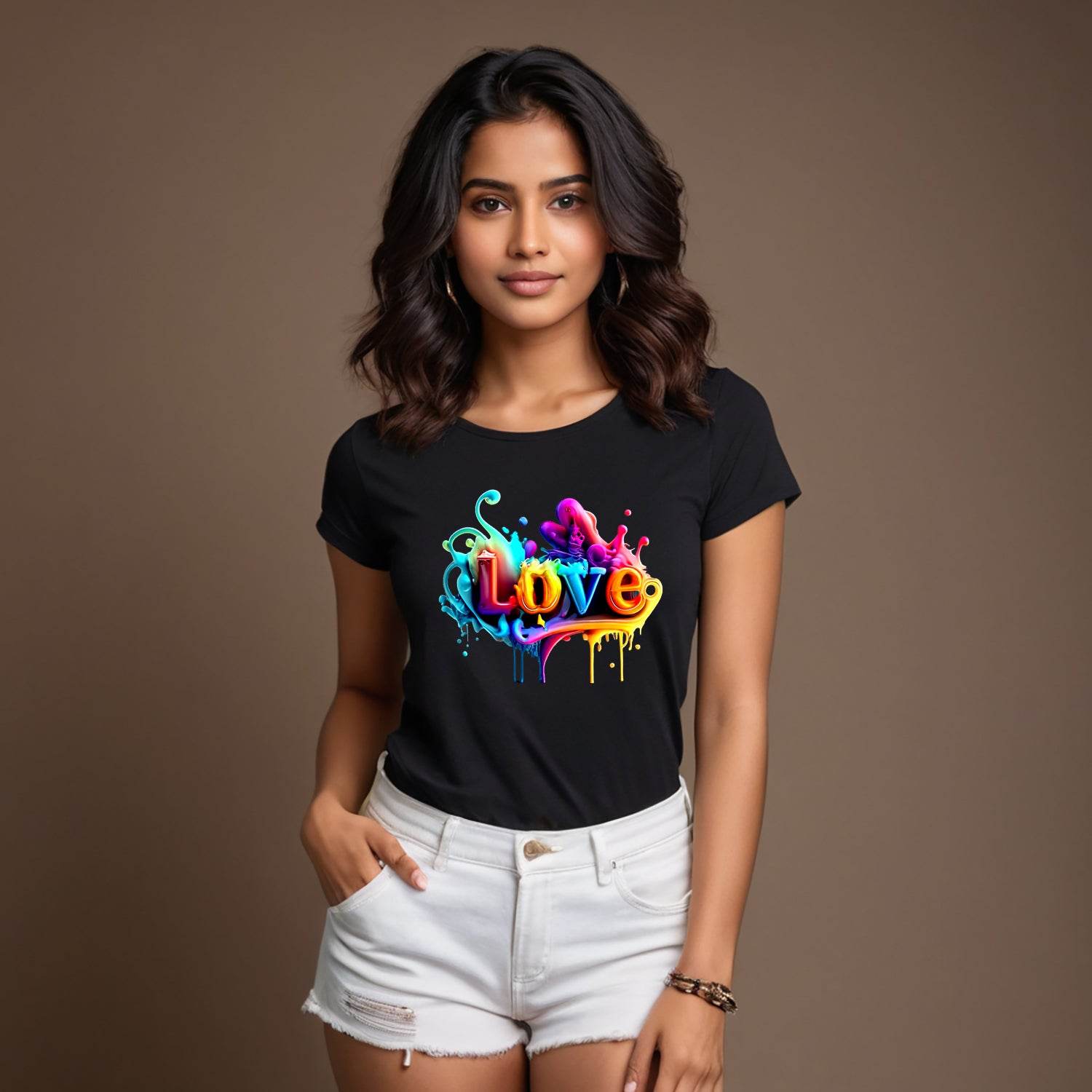 Hippie Flower Peace Soul Love Happy - Unisex Round Neck Regular Fit 100% Combed Cotton Half Sleeve T-Shirt - Mojilo Mart