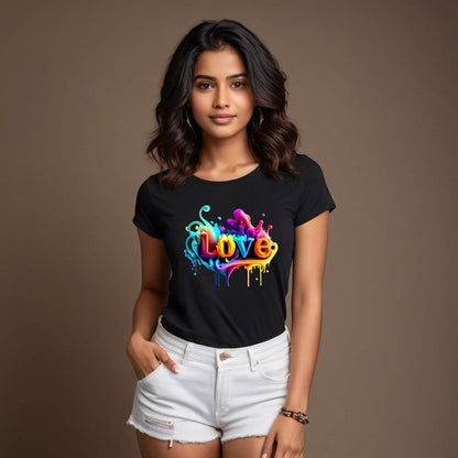 Hippie Flower Peace Soul Love Happy - Unisex Round Neck Regular Fit 100% Combed Cotton Half Sleeve T-Shirt - Mojilo Mart