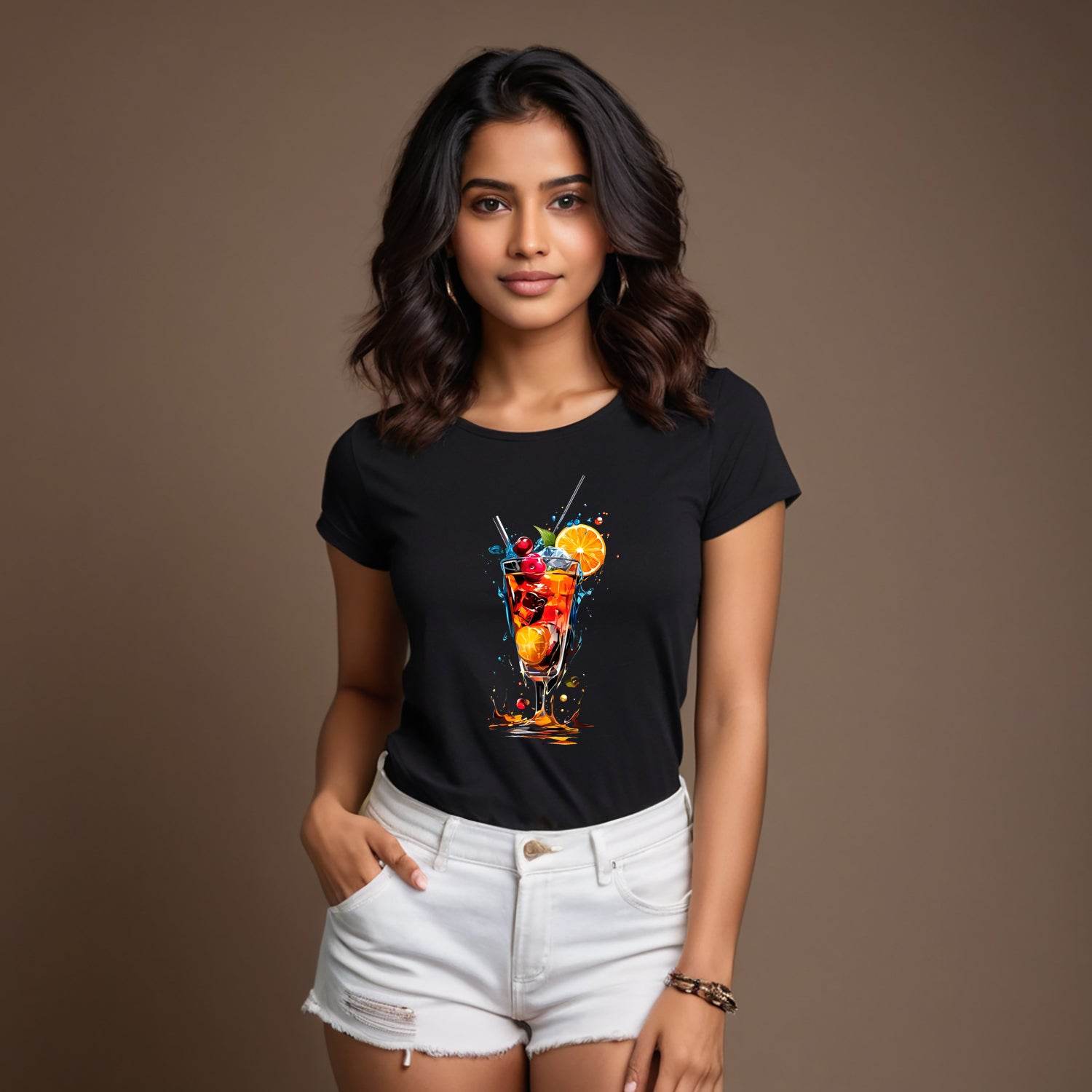 Shake it Up Crafting Exquisite Cocktails for Every Palate - Unisex Round Neck Regular Fit 100% Combed Cotton Half Sleeve T-Shirt - Mojilo Mart
