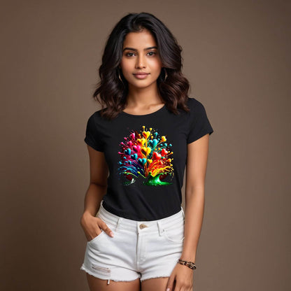 Healing Heart Art - Unisex Round Neck Regular Fit 100% Combed Cotton Half Sleeve T-Shirt - Mojilo Mart