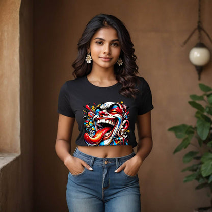 Clown Face Drawing - Unisex Round Neck Regular Fit 100% Combed Cotton Half Sleeve T-Shirt - Mojilo Mart