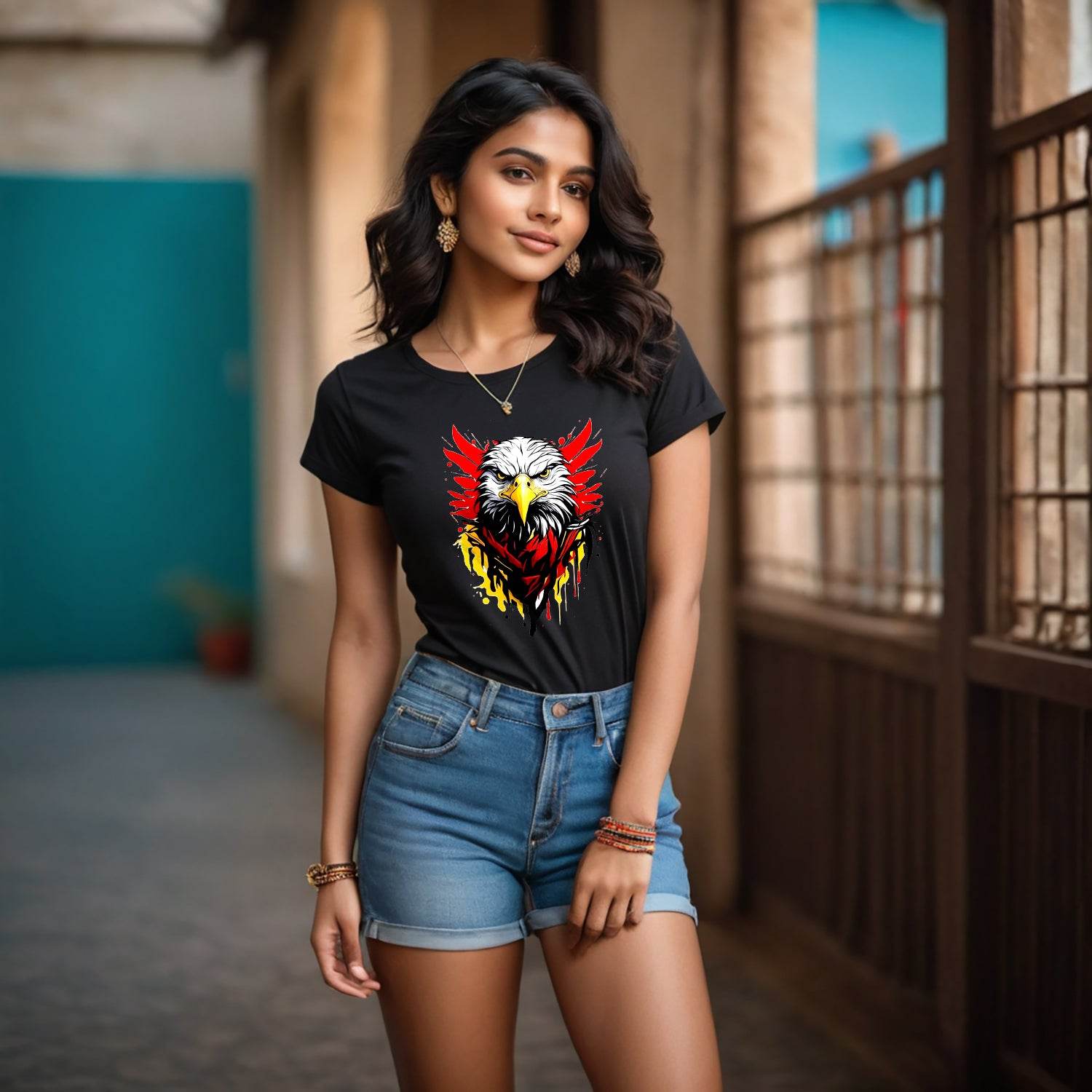 Colorfull Eagle Graphic Print - Unisex Round Neck Regular Fit 100% Combed Cotton Half Sleeve T-Shirt - Mojilo Mart