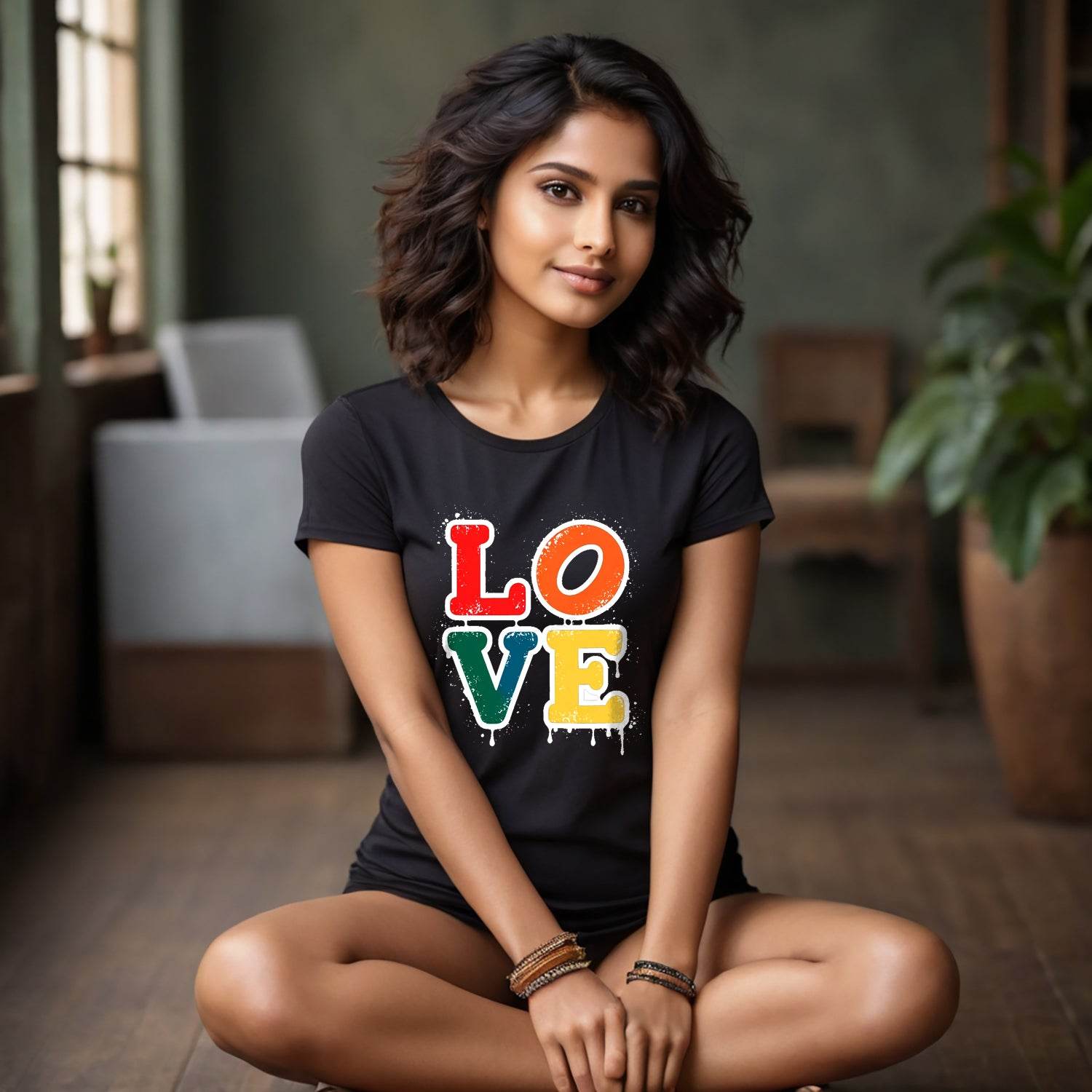LOVE Color - Unisex Round Neck Regular Fit 100% Combed Cotton Half Sleeve T-Shirt - Mojilo Mart