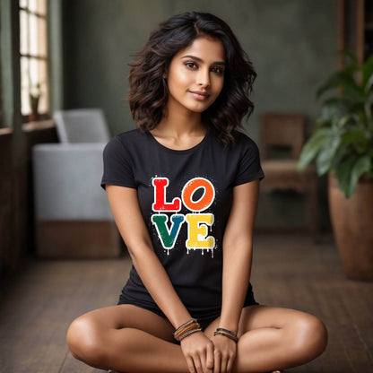 LOVE Color - Unisex Round Neck Regular Fit 100% Combed Cotton Half Sleeve T-Shirt - Mojilo Mart