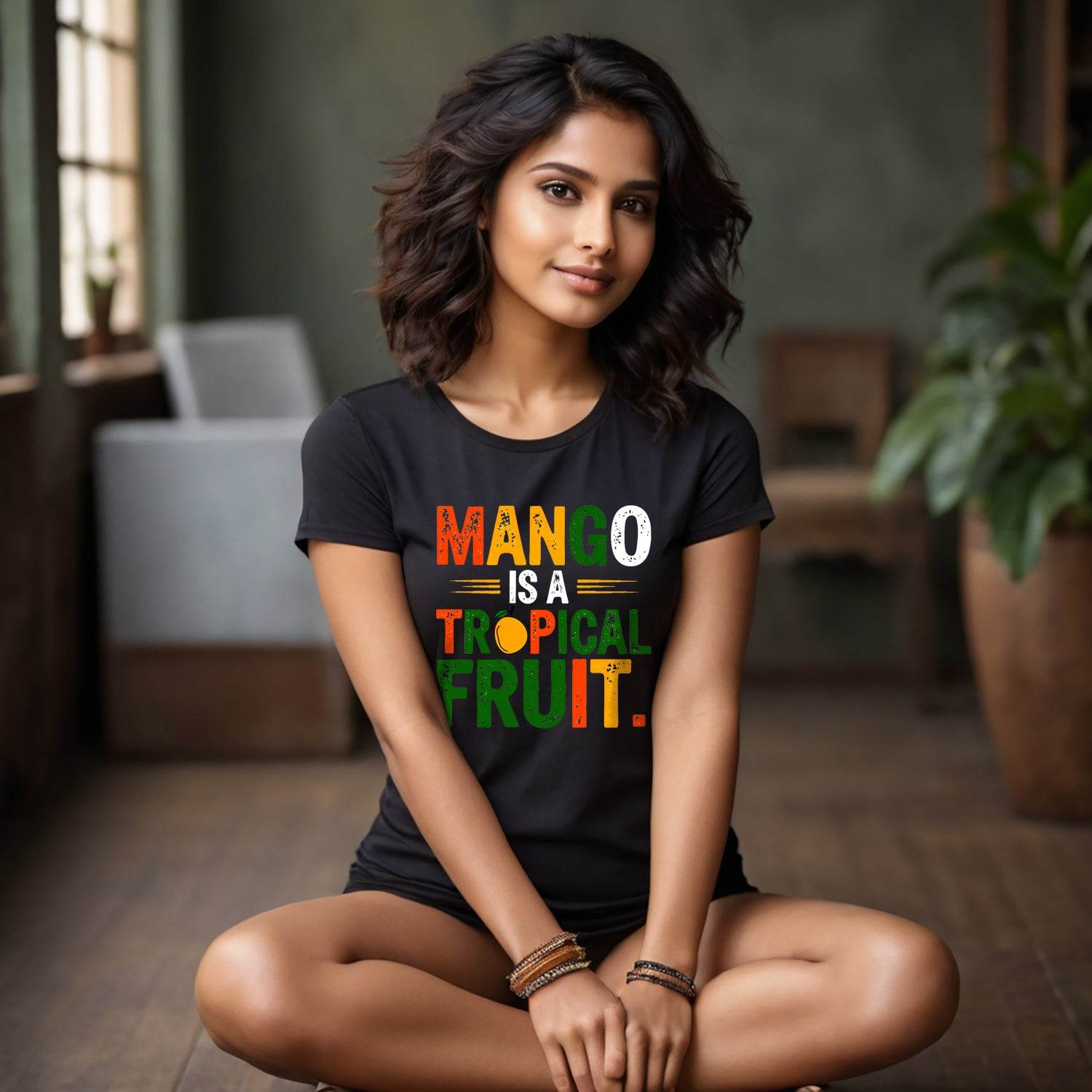MANGO IS A TROPICAL FRUIT - Unisex Round Neck Regular Fit 100% Combed Cotton Half Sleeve T-Shirt - Mojilo Mart