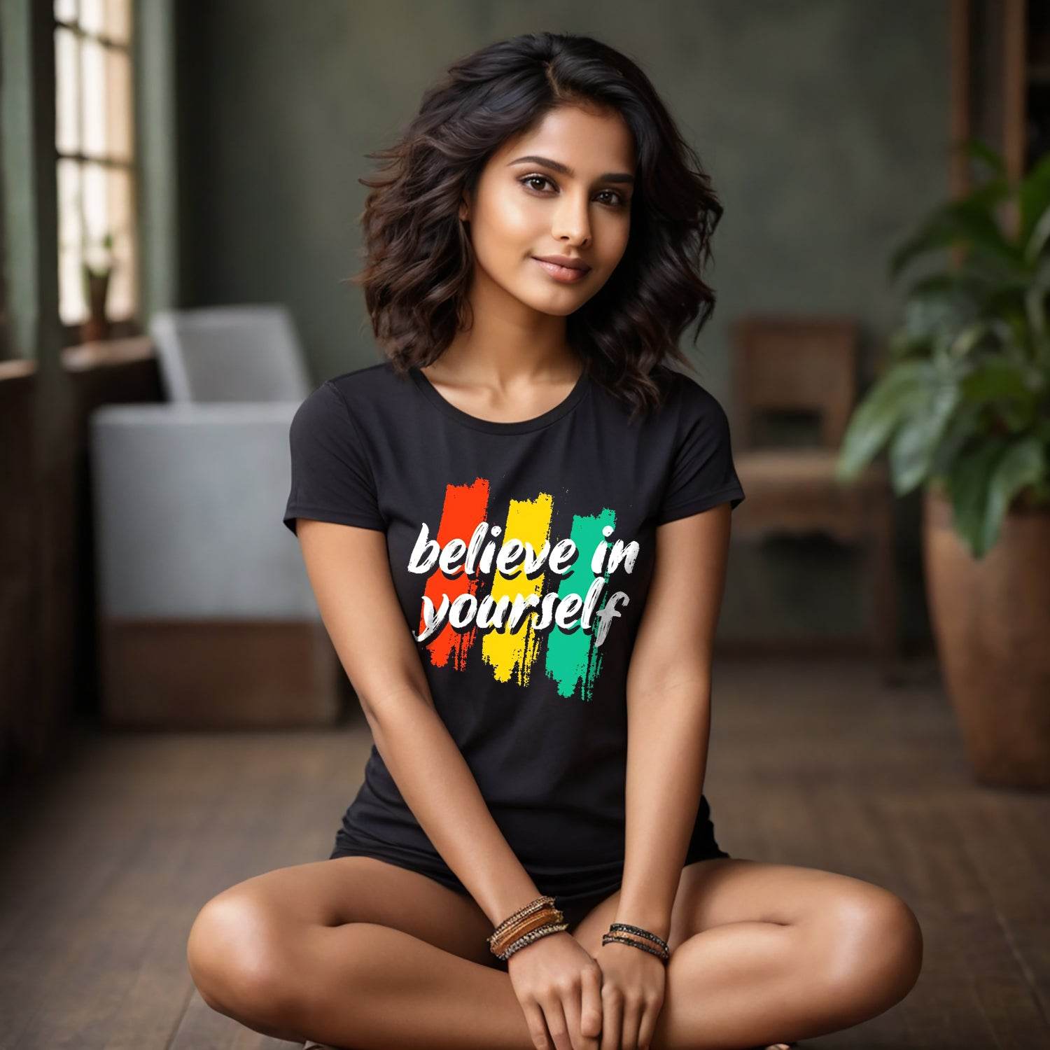 Believe in Yourself - Unisex Round Neck Regular Fit 100% Combed Cotton Half Sleeve T-Shirt - Mojilo Mart
