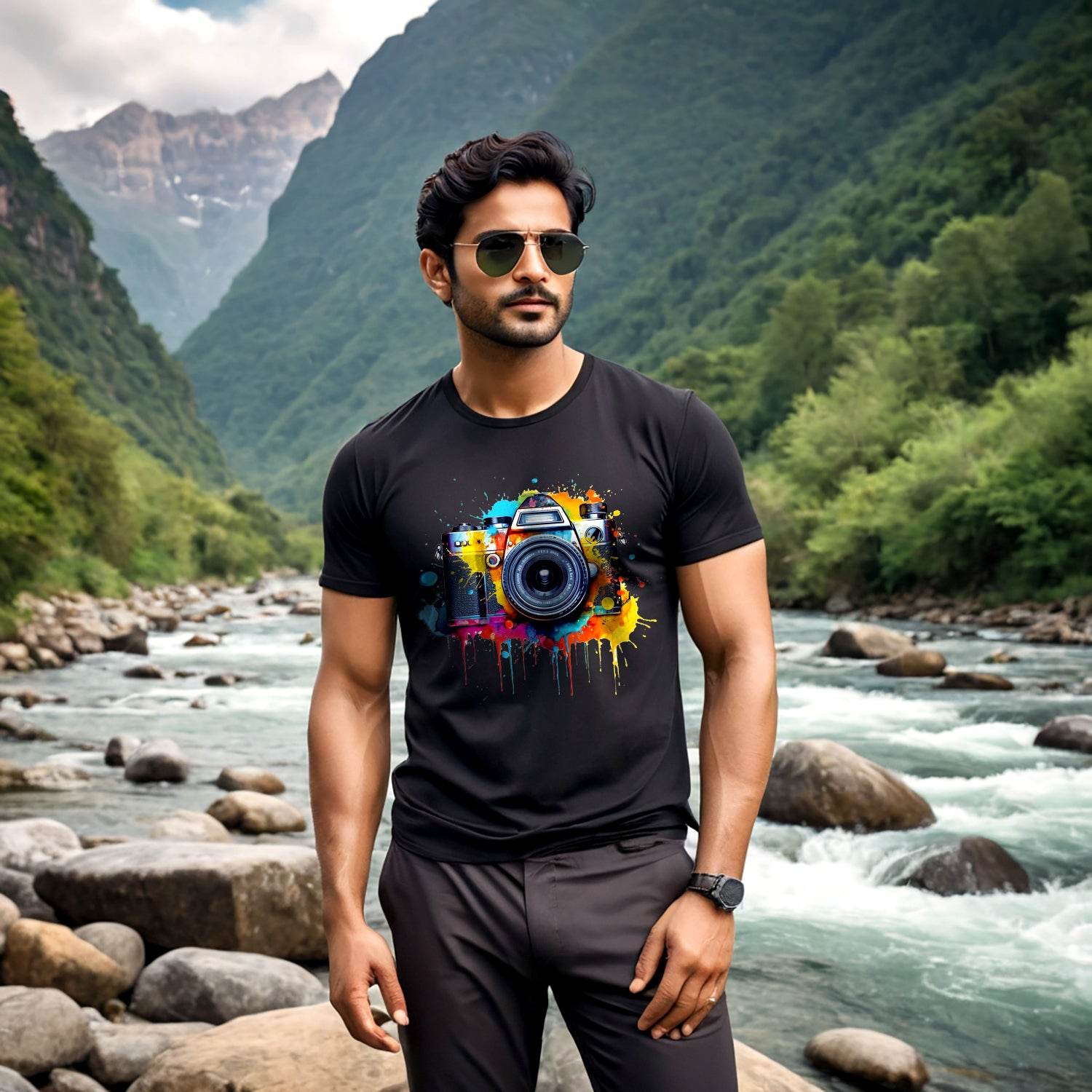 Photography Design Camera - Unisex Round Neck Regular Fit 100% Combed Cotton Half Sleeve T-Shirt - Mojilo Mart