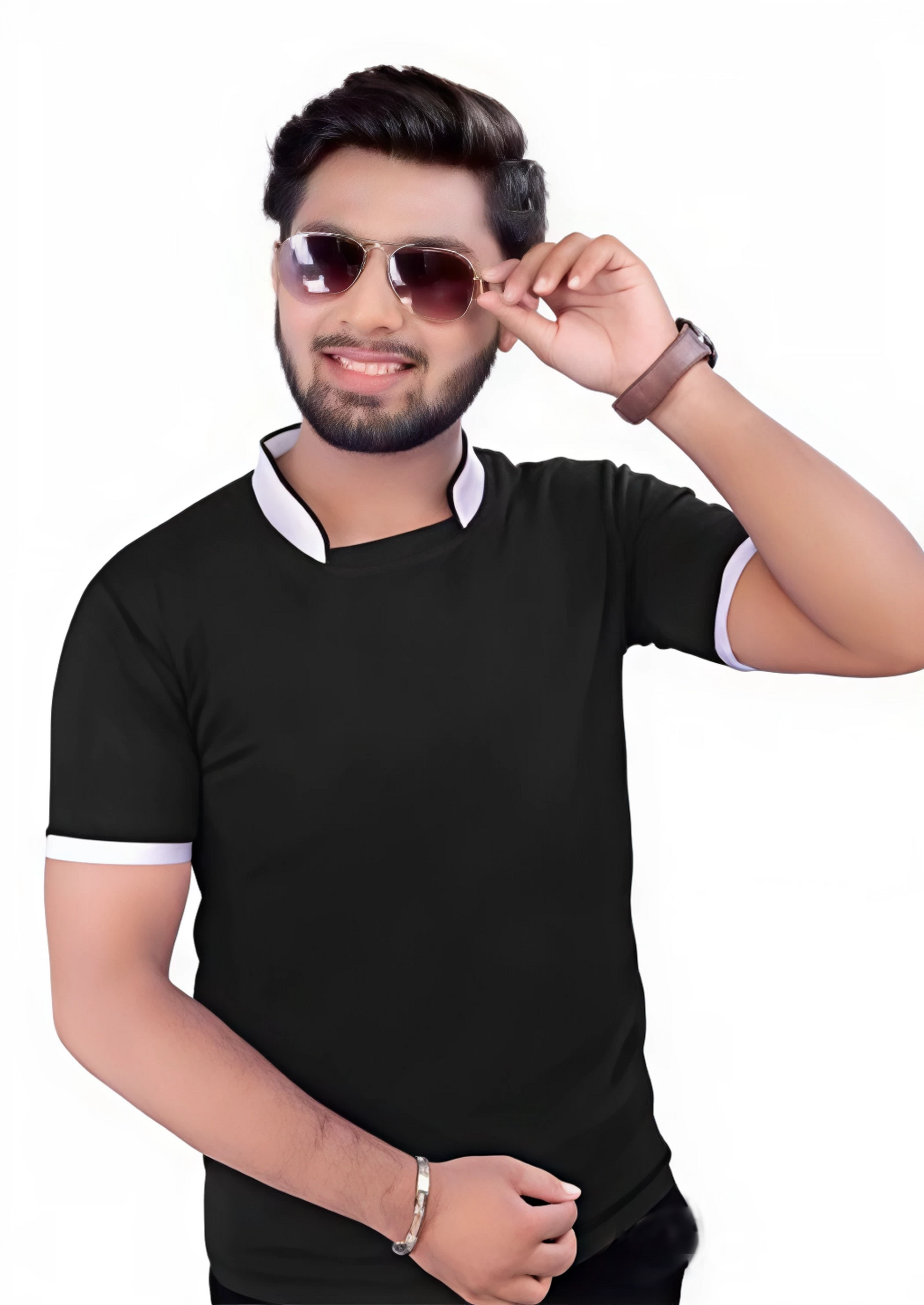 Chinese Collar Dotnet T-Shirt with DTF Printing and 180 GSM Fabric Custom Printing