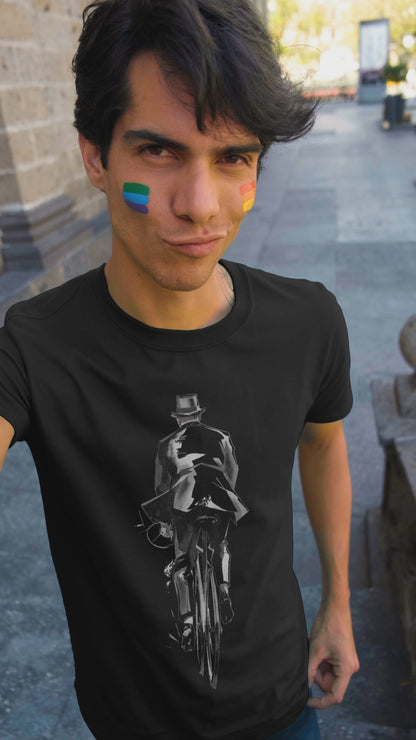 The Death Cool Skeleton Riding A Bicycle - Unisex Round Neck Regular Fit 100% Combed Cotton Half Sleeve T-Shirt