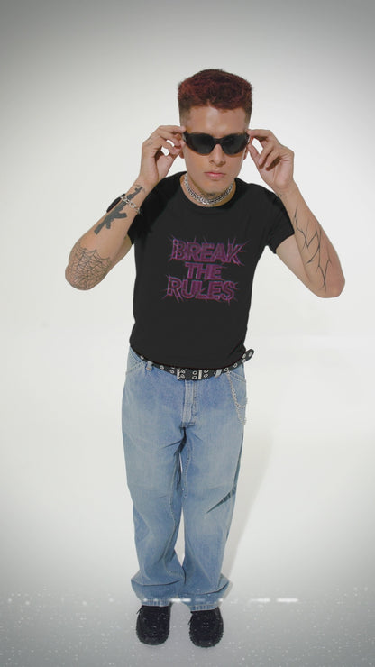 Break The Rules - Unisex Round Neck Regular Fit 100% Combed Cotton Half Sleeve T-Shirt