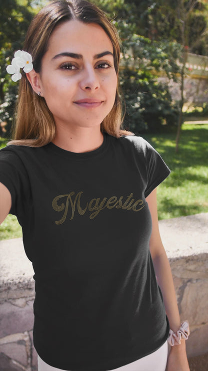 GOLD SPANGLE Majestic - Unisex Round Neck Regular Fit 100% Combed Cotton Half Sleeve T-Shirt
