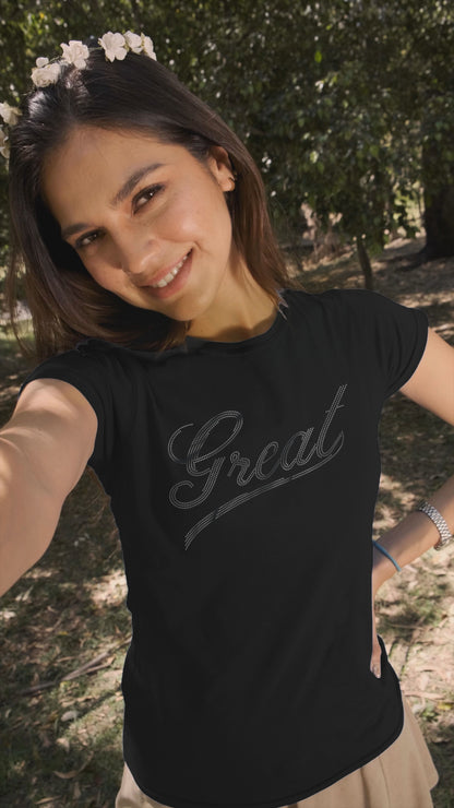 SILVER SPANGLE GREAT - Unisex Round Neck Regular Fit 100% Combed Cotton Half Sleeve T-Shirt