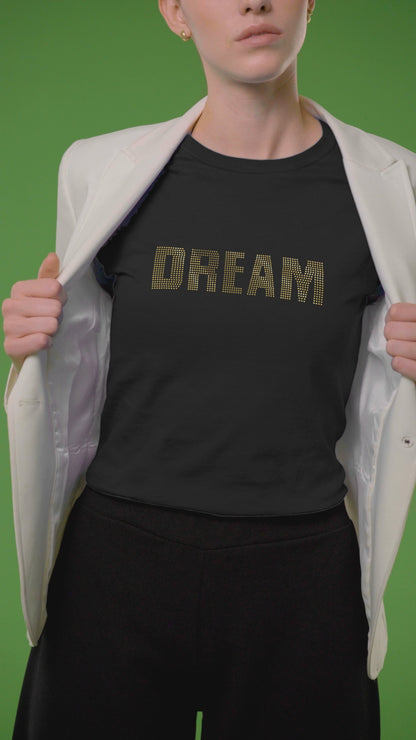 GOLD SPANGLE DREAM - Unisex Round Neck Regular Fit 100% Combed Cotton Half Sleeve T-Shirt