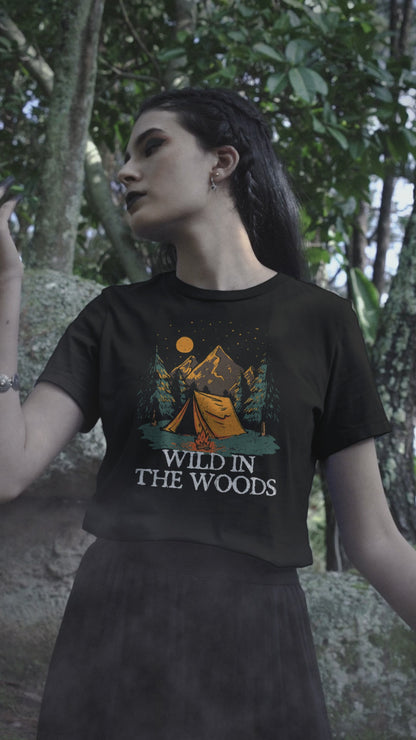 Wild In The Woods - Unisex Round Neck Regular Fit 100% Combed Cotton Half Sleeve T-Shirt