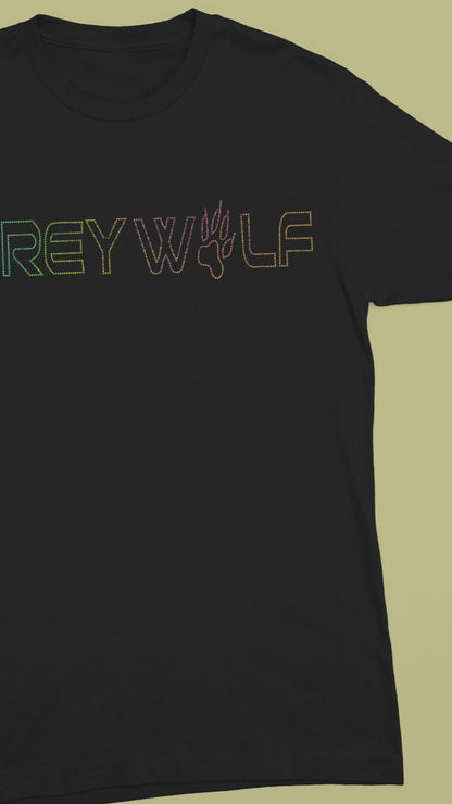 MULTI SPANGLE GREY WALF - Unisex Round Neck Regular Fit 100% Combed Cotton Half Sleeve T-Shirt