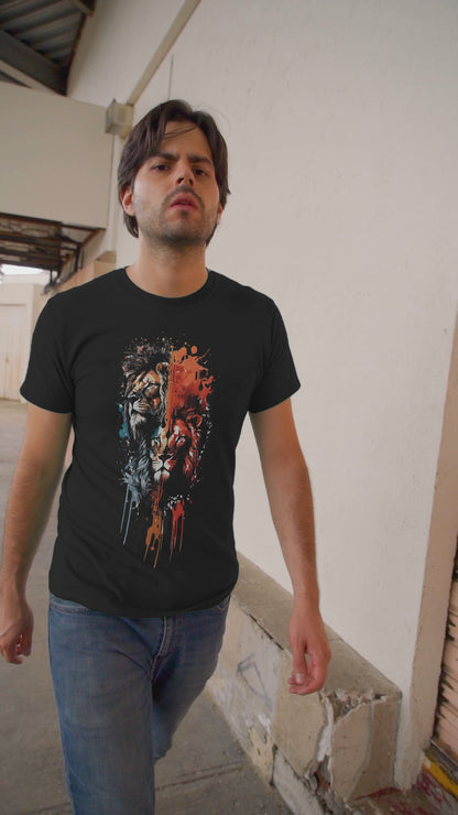 Colourful Lion - Unisex Round Neck Regular Fit 100% Combed Cotton Half Sleeve T-Shirt