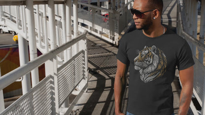 Tiger Safari Jungle Dtf Print - Unisex Round Neck Regular Fit 100% Combed Cotton Half Sleeve T-Shirt