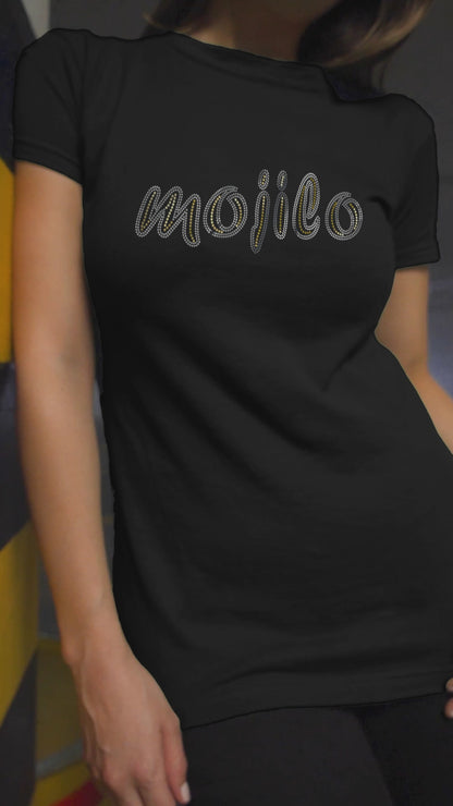MOJILO SPANGLE SILVER & GOLD - Unisex Round Neck Regular Fit 100% Combed Cotton Half Sleeve T-Shirt