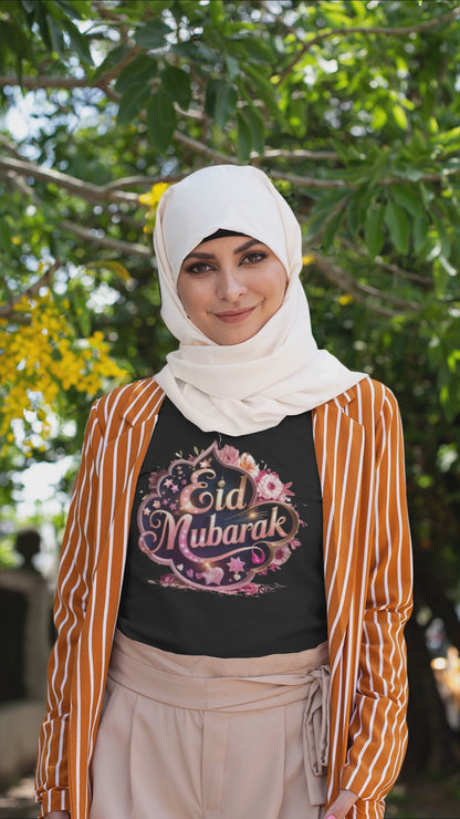 Eid Mubarak - Unisex Round Neck Regular Fit 100% Combed Cotton Half Sleeve T-Shirt