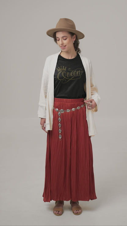 GOLD SPANGLE CROWN QUEEN - Unisex Round Neck Regular Fit 100% Combed Cotton Half Sleeve T-Shirt