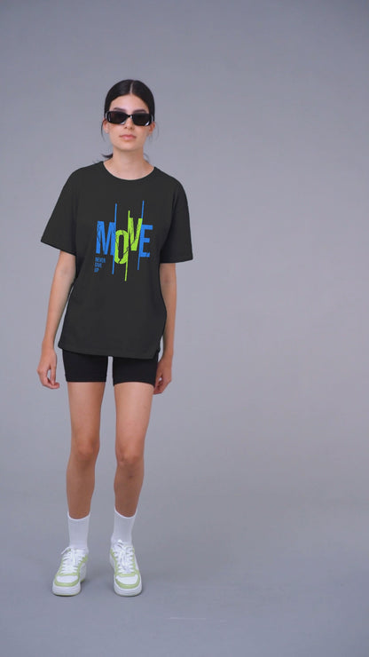 Move Never Give Up - Unisex Round Neck Regular Fit 100% Combed Cotton Half Sleeve T-Shirt