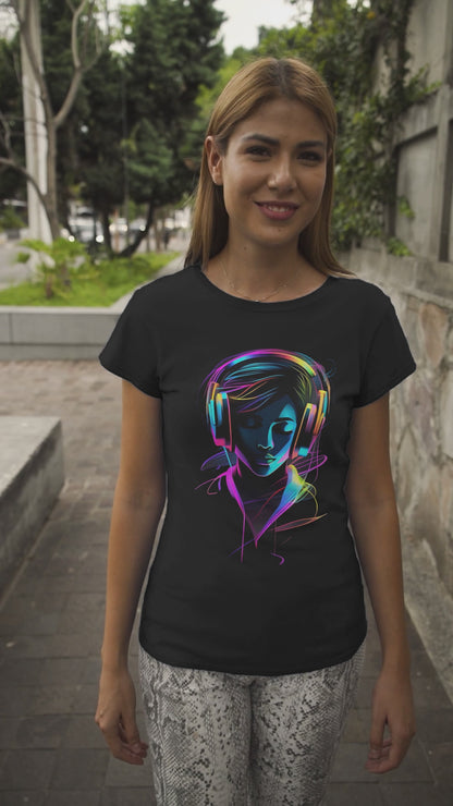Holi Harmony Women's Colorful Beats Cotton T-Shirt - Unisex Round Neck Regular Fit 100% Combed Cotton Half Sleeve T-Shirt