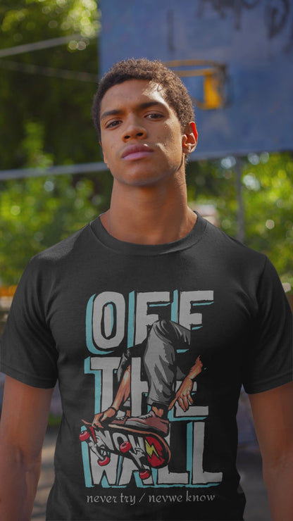 Off The Wall - Unisex Round Neck Regular Fit 100% Combed Cotton Half Sleeve T-Shirt