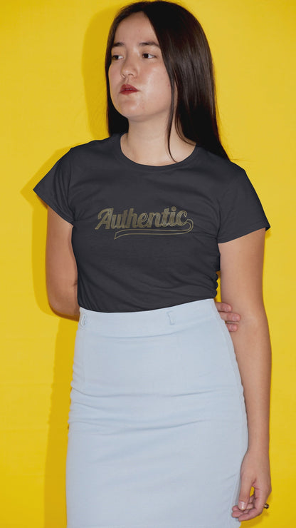 GOLD SPANGLE Authentic - Unisex Round Neck Regular Fit 100% Combed Cotton Half Sleeve T-Shirt