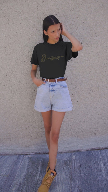 GOLD SPANGLE DELIGHT - Unisex Round Neck Regular Fit 100% Combed Cotton Half Sleeve T-Shirt