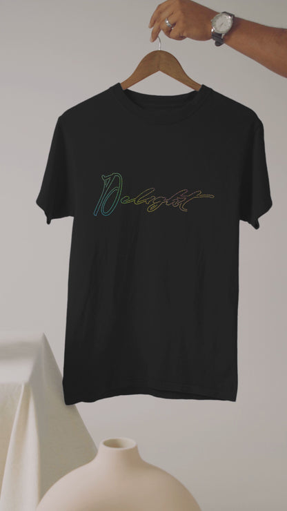 RAINBOW SPANGLE DELIGHT - Unisex Round Neck Regular Fit 100% Combed Cotton Half Sleeve T-Shirt