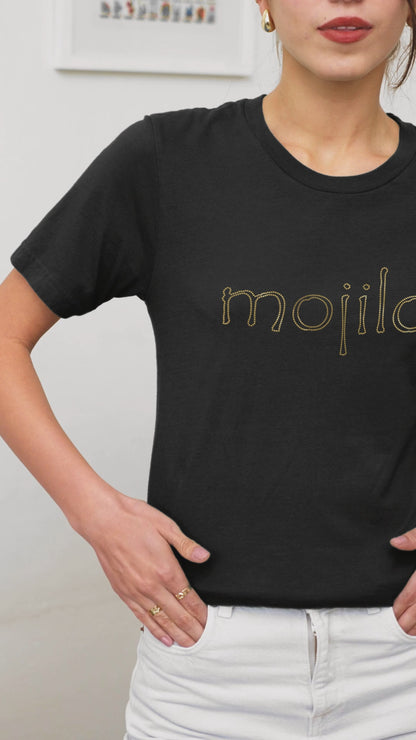 MOJILO SPANGLE SPECIAL GOLD WRITING - Unisex Round Neck Regular Fit 100% Combed Cotton Half Sleeve T-Shirt