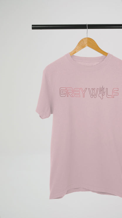 RED SPANGLE GREY WALF - Unisex Round Neck Regular Fit 100% Combed Cotton Half Sleeve T-Shirt